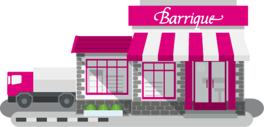 Barrique-Geschäft in Kleinstadt